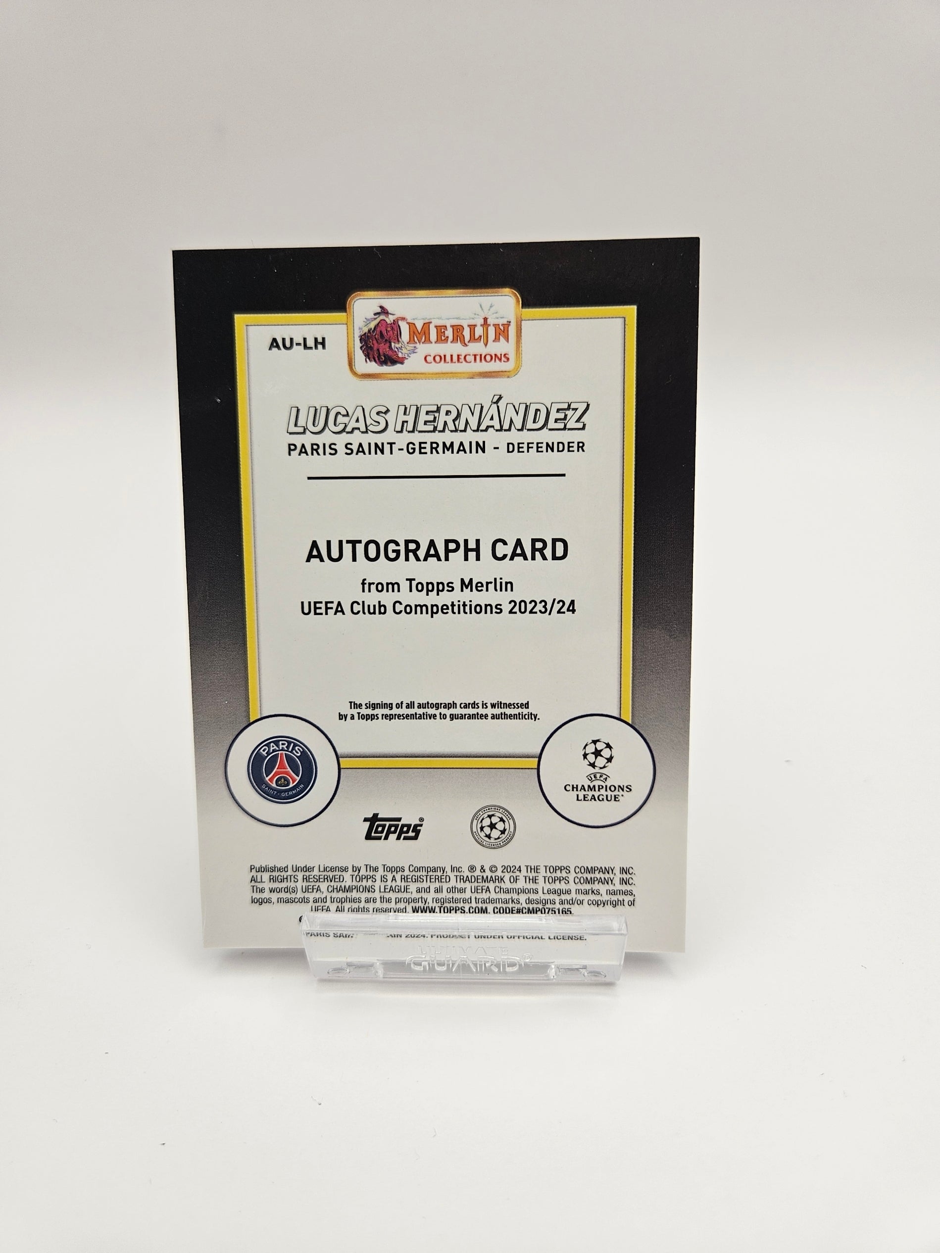 Lucas Hernández (06/10) Autograph  - PSG - Topps Merlin UEFA Champions League - SINGLE