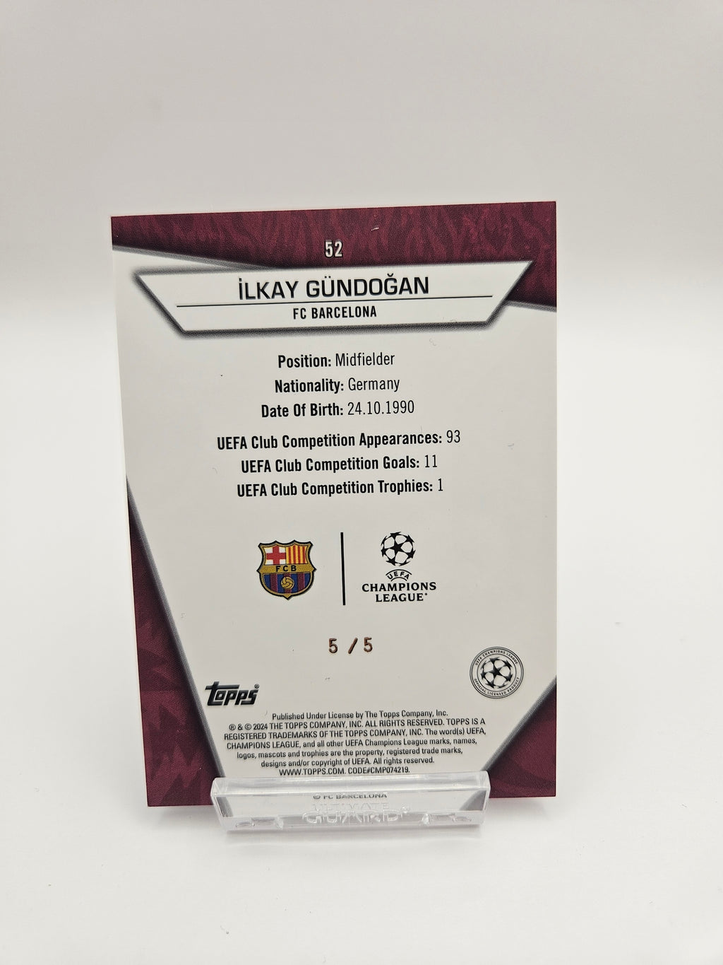 Ilkay Gündoğan (5/5) – FC barcelona - Topps - SINGLE