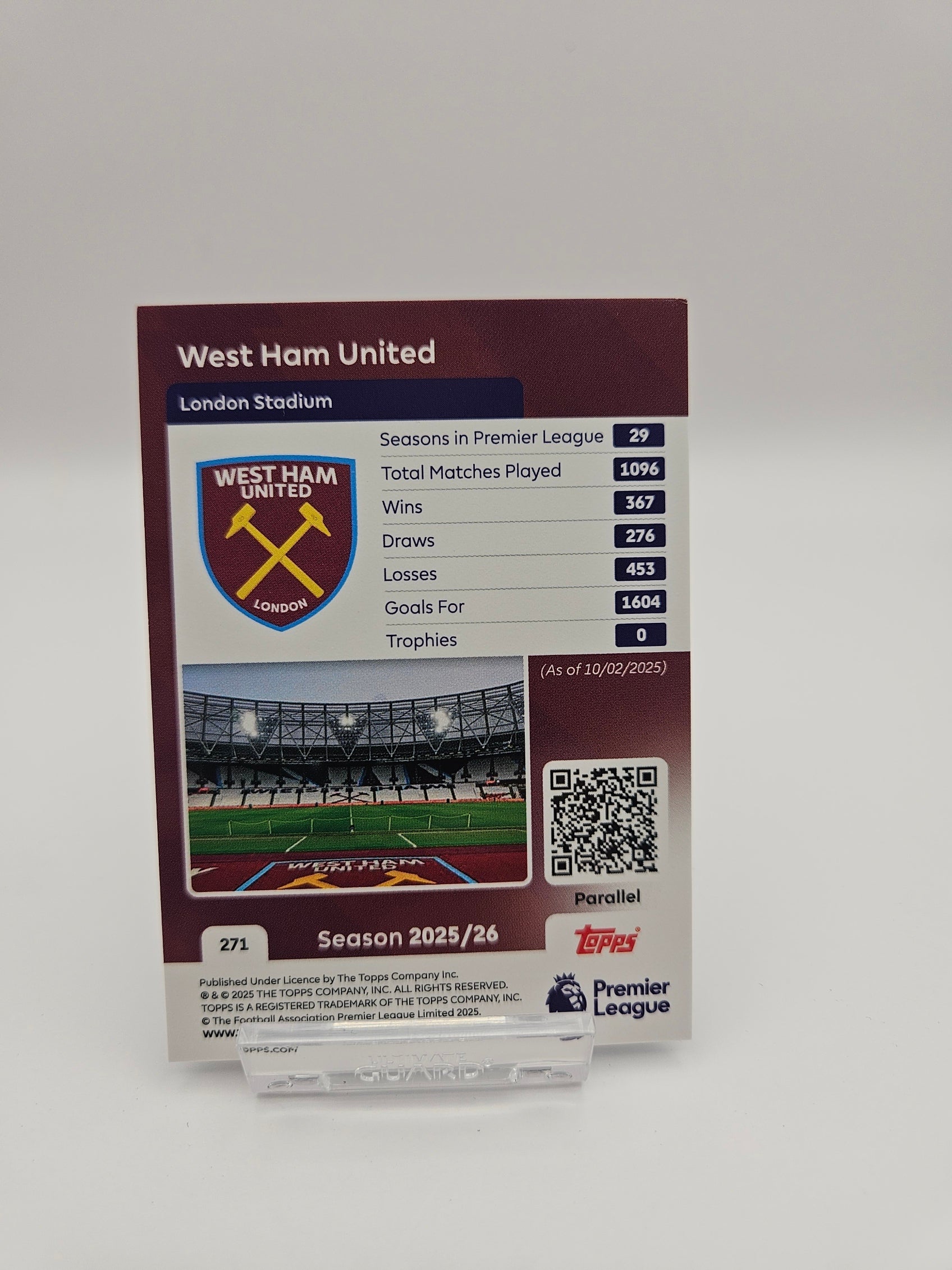 West Ham United (02/10) - 25/26 Topps Premier League Team Logo Parallel - SINGLE
