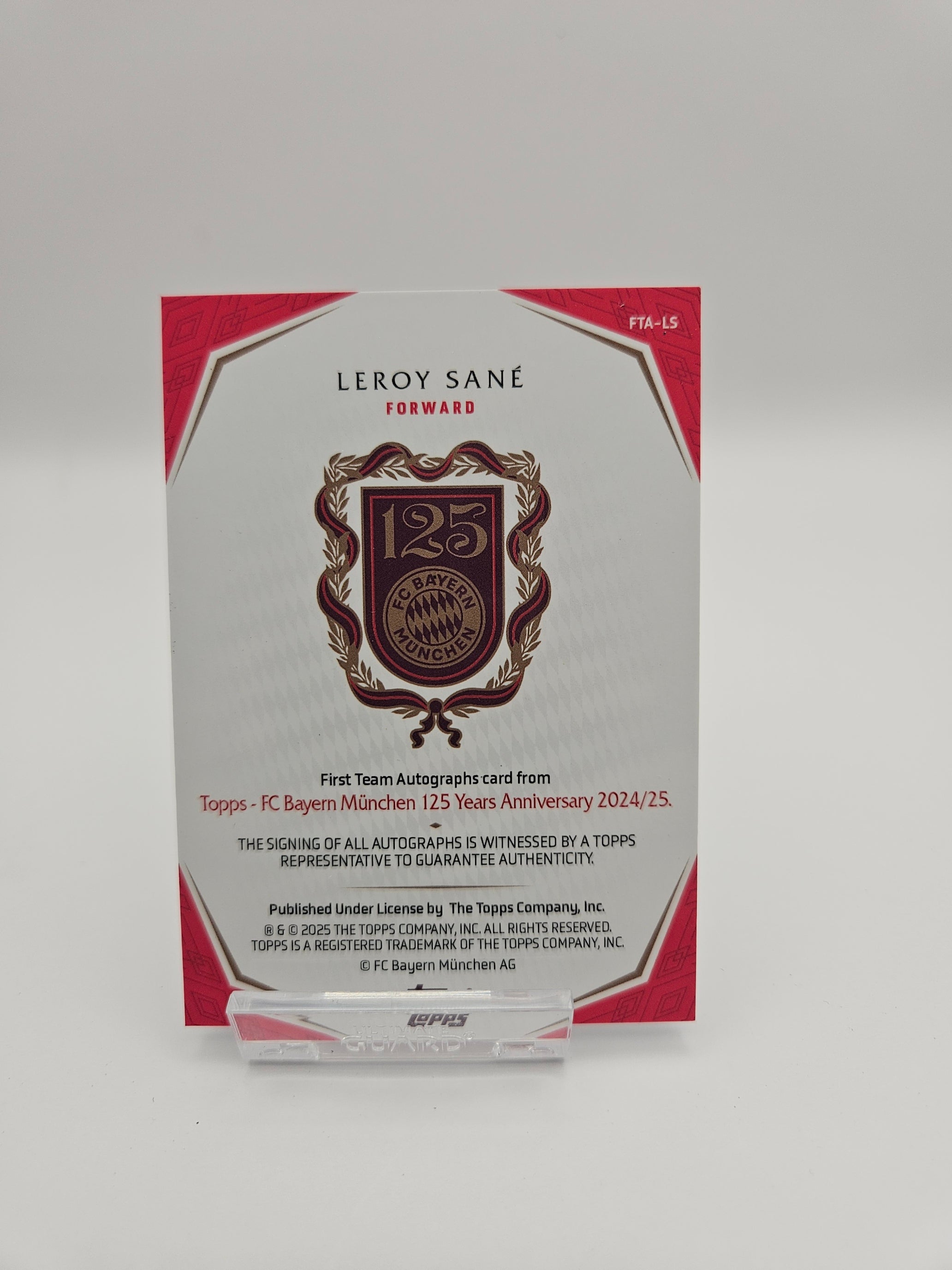 Leroy Sané (49/99) ON CARD - Topps FC Bayern München 125 Years First Team Autograph - SINGLE