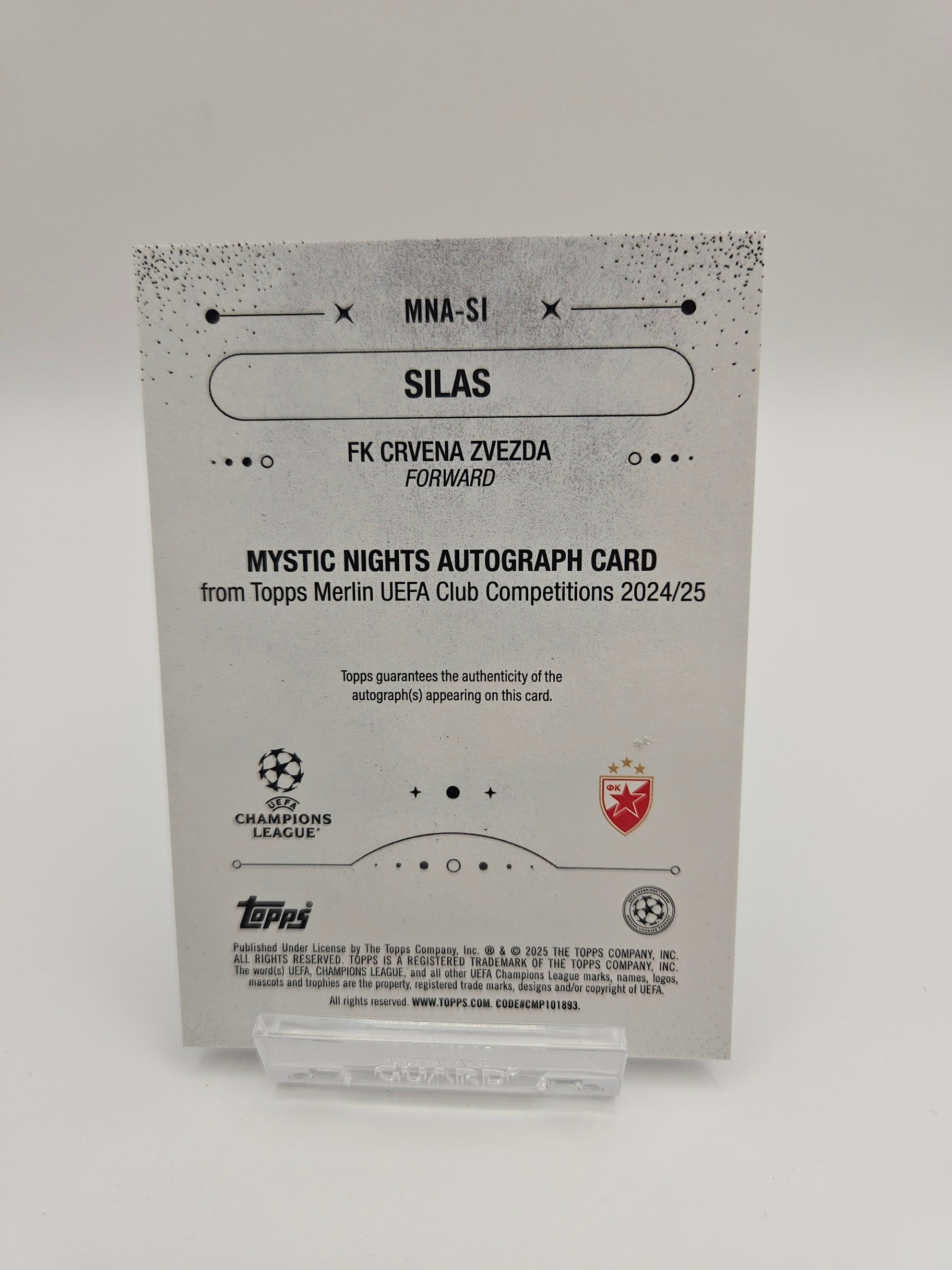 Silas (9/10) Autograph - Crvena Zvezda - Topps Merlin Mystic Nights - SINGLE