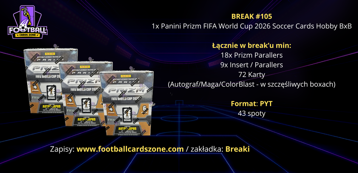 BREAK #105 – 3x Panini Prizm FIFA World Cup 2026 Soccer Cards Hobby BxB -- PYT