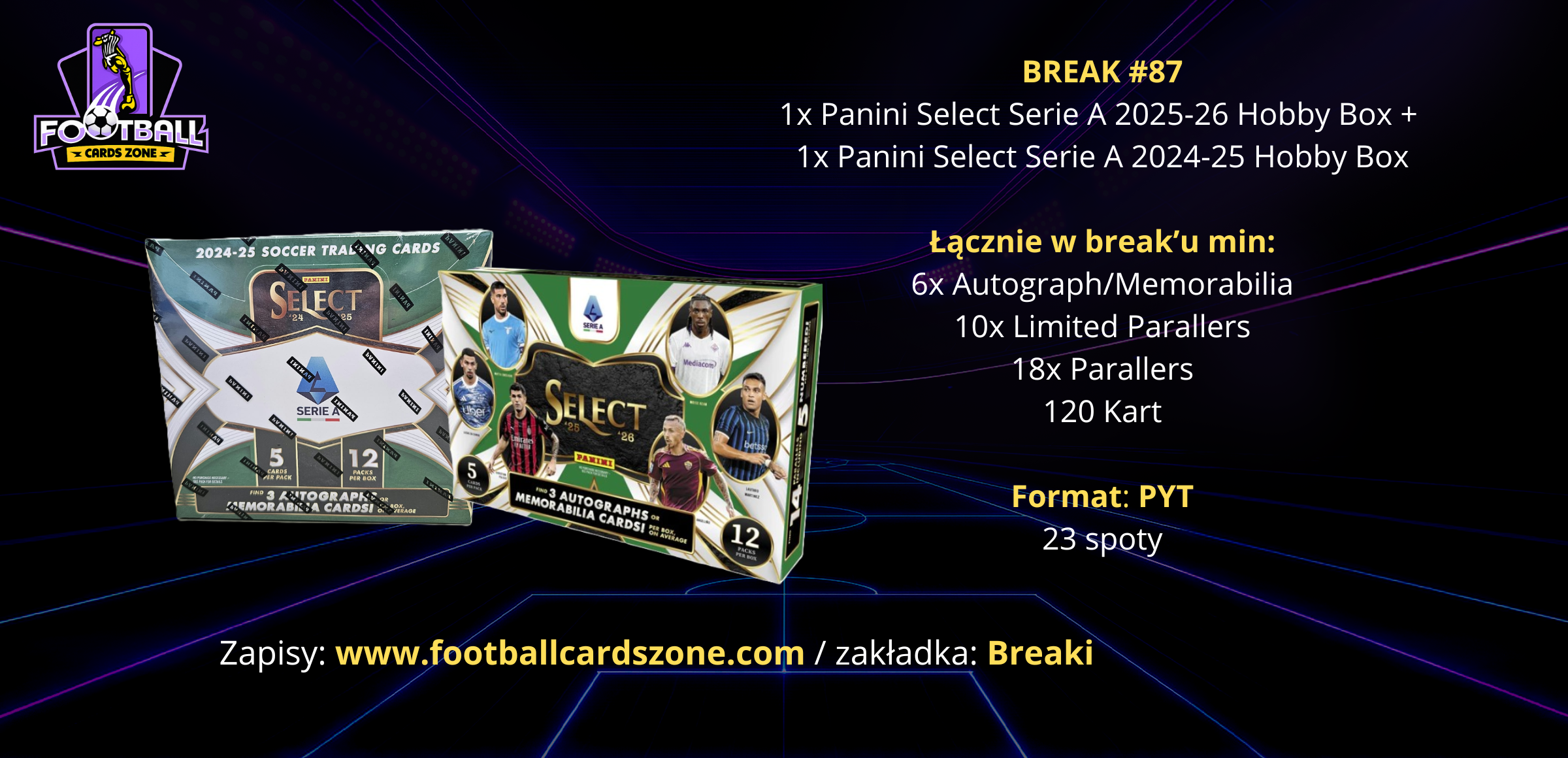 BREAK #87 – 1x Panini Select Serie A 2025-26 Hobby Box + 1x Panini Select Serie A 2024-25 Hobby Box -- PYT