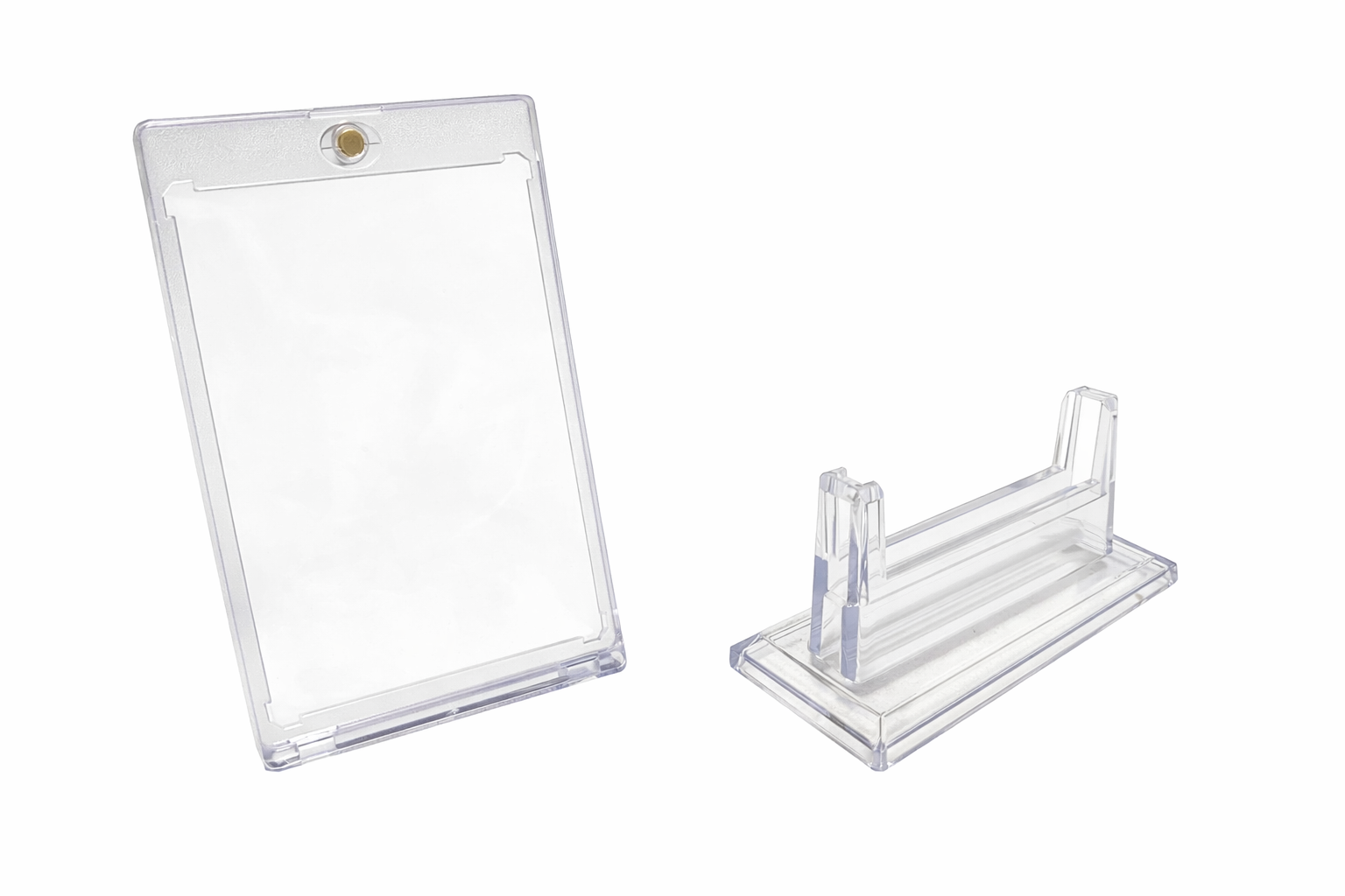 Stojak ekspozycyjny z wyjmowanym magnetycznym etui na karty piłkarskie